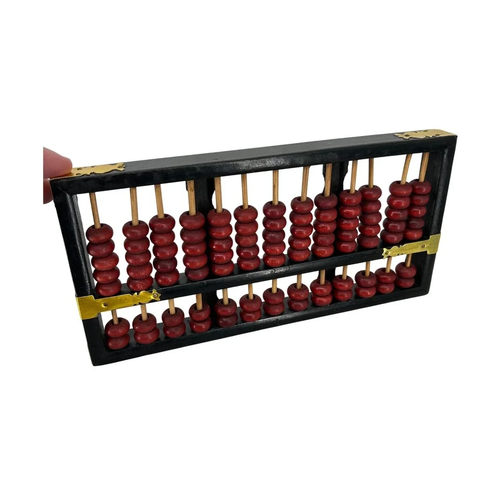 Vintage Chinese Abacus Bead Arithmetic Instructional Booklet & Counting Tool Set